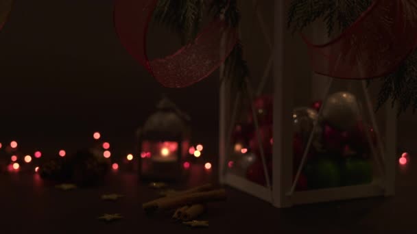 Vánoční Dekorace Světly — Stock video