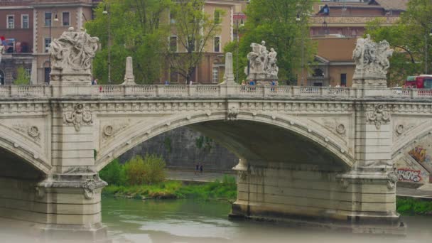 Bridge Victor Emmanuel Rome — Stock Video