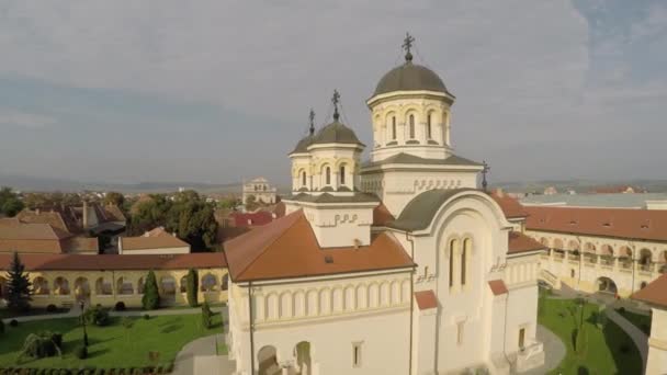 Luftaufnahme Der Krönungskathedrale Alba Iulia — Stockvideo