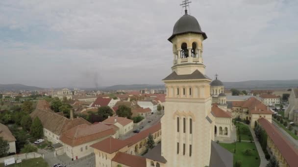 Vista Aérea Torre Coroação Catedral — Vídeo de Stock