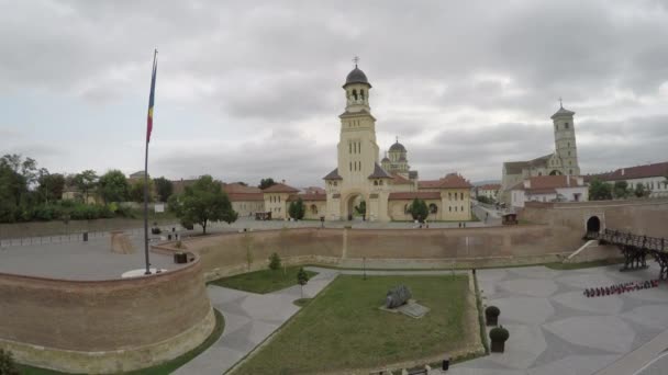 Vista Aérea Torre Coroação Catedral — Vídeo de Stock