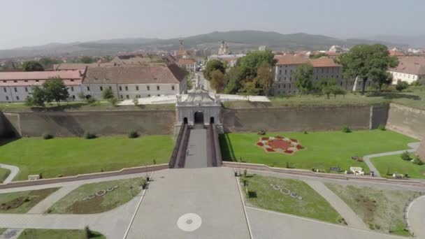 Veduta Aerea Della Cittadella Alba Iulia — Video Stock