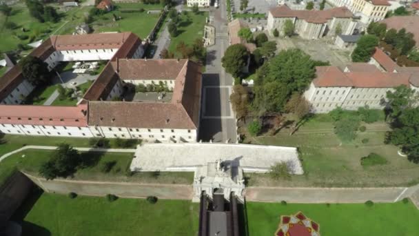 Letecký Pohled Citadelu Alba Iulia — Stock video