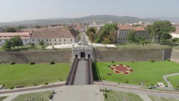 Veduta Aerea Della Cittadella Alba Iulia — Video Stock