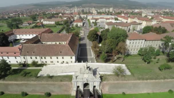 Légi Felvétel Alba Iulia Fellegváráról — Stock videók