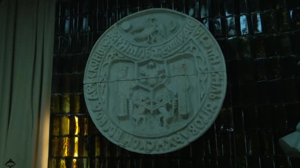 Coat Arms Sculptured Stone — Stock Video