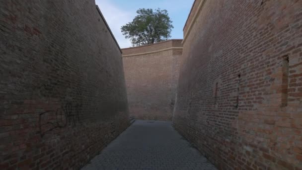 Alley Walls Alba Iulia Citadel — Stock Video