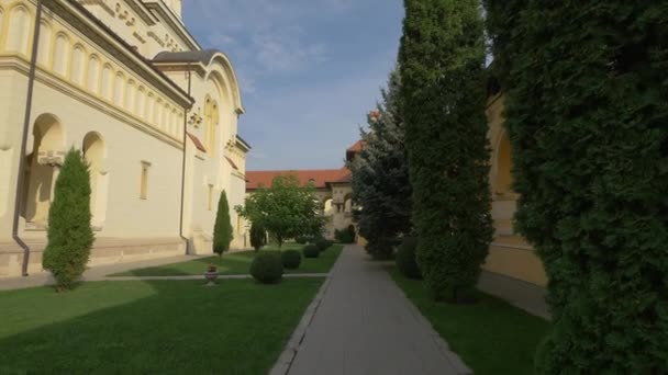 Steeg Orthodoxe Kathedraal Van Alba Iulia — Stockvideo