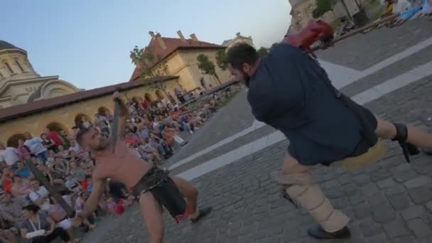 Vista Gladiadores Cena Luta — Vídeo de Stock