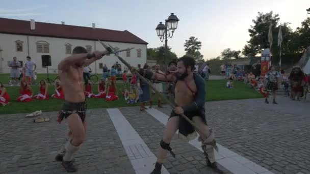 Vista Gladiadores Cena Luta — Vídeo de Stock