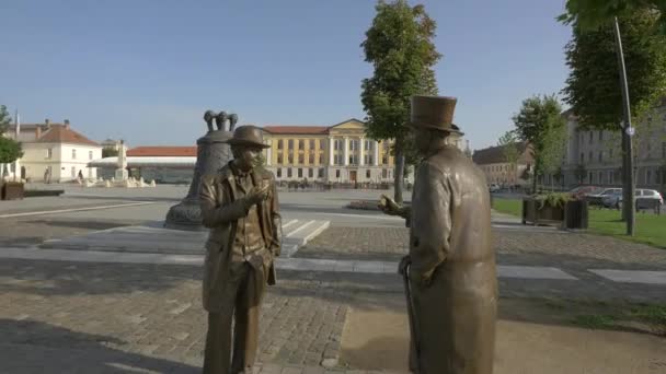 Bronze Statues Alba Iulia — Stock Video