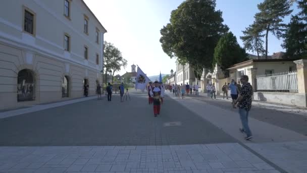 Alba Carolina Kalesindeki Nöbetçi Değişimi — Stok video
