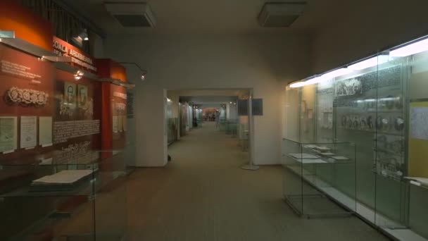 Προθήκες Στην Αίθουσα Του Μουσείου Της Ένωσης — Αρχείο Βίντεο