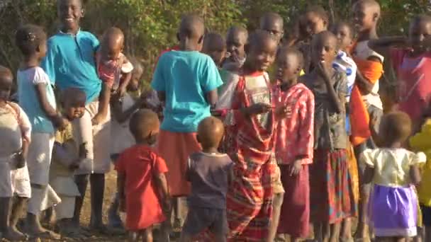 Anak Maasai Mengunyah Permen Karet — Stok Video