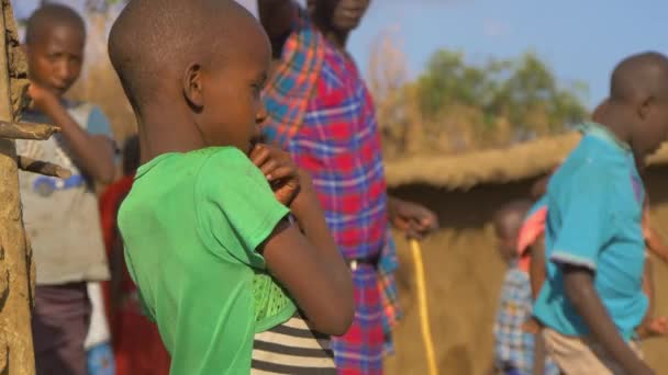 Maasai Menina Outras Crianças — Vídeo de Stock