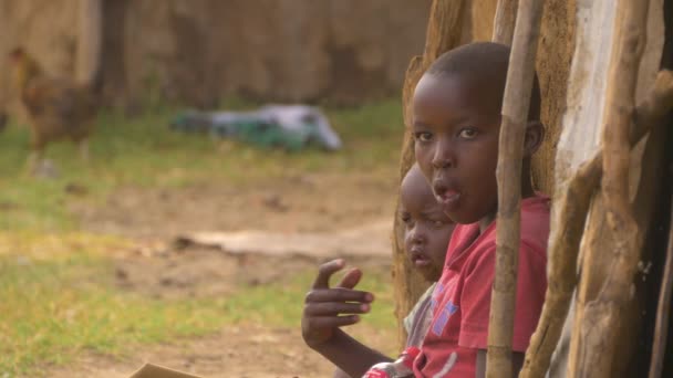 Maasai Criança Chiclete — Vídeo de Stock