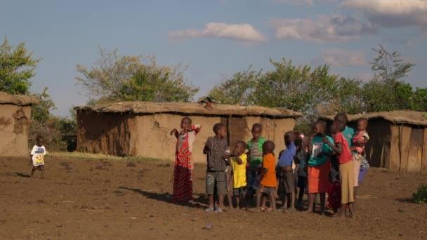 African Children Masai Mara Kenya — Stock Video