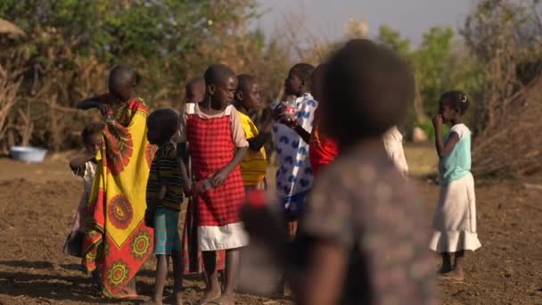 Groep Van Masai Kinderen — Stockvideo