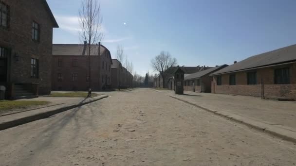 Kampweg Auschwitz Polen — Stockvideo