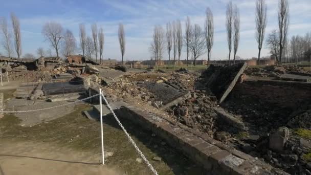 Ruinas Del Crematorio Iii Auschwitz — Vídeo de stock