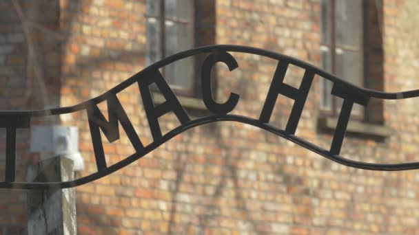 Woord Uit Slogan Arbeit Macht Frei — Stockvideo