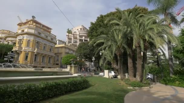 Parque Cerca Avenue Costa Mónaco — Vídeo de stock