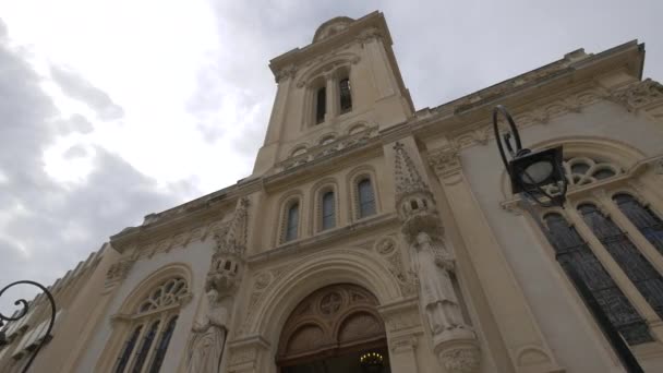 Πρόσοψη Της Εκκλησίας Του Αγίου Καρόλου Στο Μονακό — Αρχείο Βίντεο