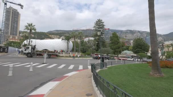 Casino Square Een Bewolkte Dag Monaco — Stockvideo