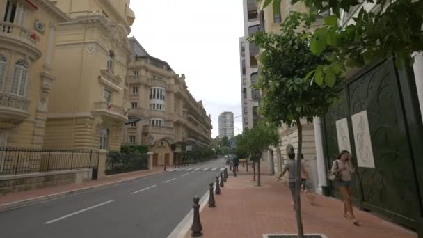 Avenue Grande Bretagne Monaco — Stockvideo