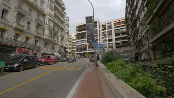 Byggnader Avenue Madone Monaco — Stockvideo