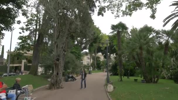 Ontspannen Een Park Monaco — Stockvideo
