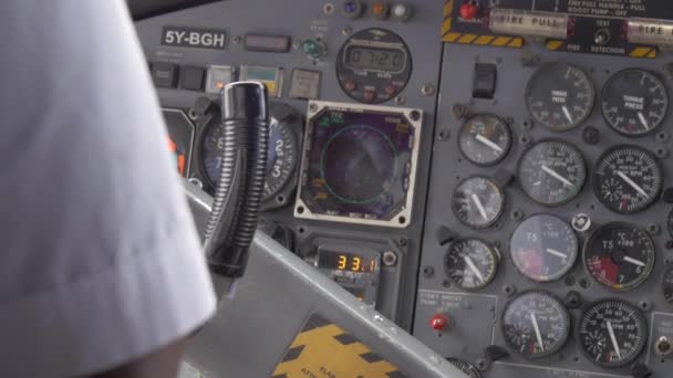 Instrumentos Motor Dentro Cockpit — Vídeo de Stock