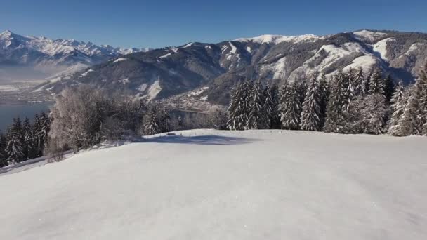 雪山的空中景观 — 图库视频影像