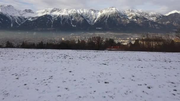 Aerial View Mountains Innsbruck — 图库视频影像