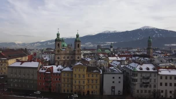 Aerial View Buildings Innsbruck — Stock Video