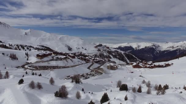 Vista Aérea Estación Esquí Plagne — Vídeos de Stock