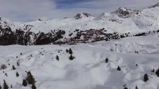 Vista Aérea Estación Esquí Plagne — Vídeos de Stock