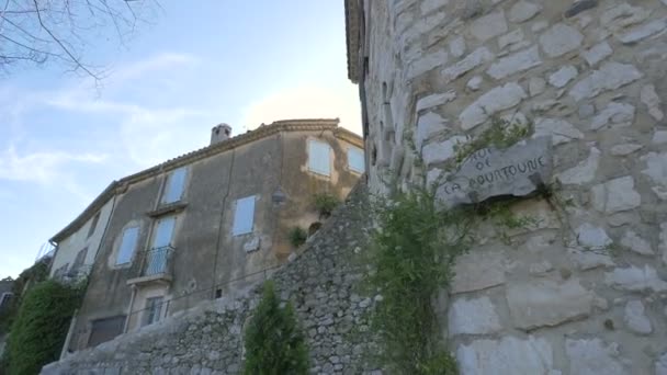 Edifícios Pedra Rue Pourtoune — Vídeo de Stock