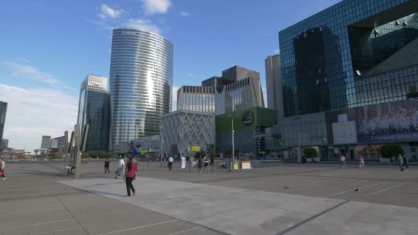 Glasgebäude Defense Paris — Stockvideo