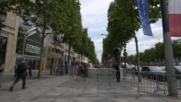 Sprzedawca Samochodów Citroen Avenue Des Champs Elysees — Wideo stockowe