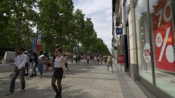 Negozi Negozi Avenue Des Champs Elysees — Video Stock