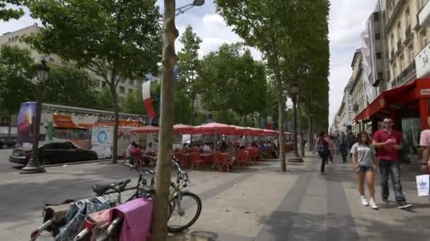 Madrigal Restauracja Świeżym Powietrzu Champs Elysees — Wideo stockowe