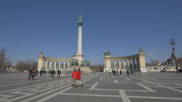 Hősök Tere Budapesten — Stock videók