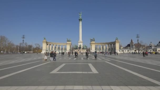 Площадь Героев Будапеште — стоковое видео