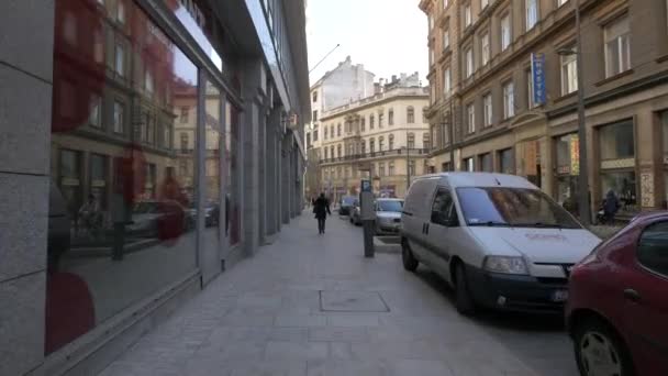 Улица Центре Будапешта — стоковое видео