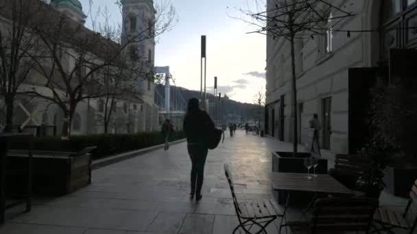 Прогулка Второй Половине Дня Будапеште — стоковое видео