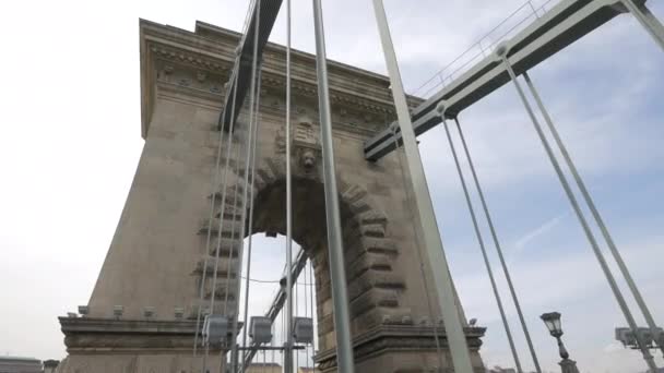 Kettenbrücke Arkade Budapest Ungarn — Stockvideo