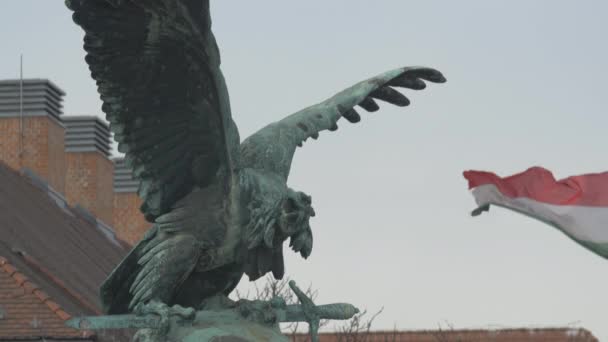 Het Grote Turul Vogel Standbeeld — Stockvideo