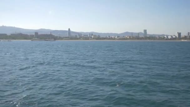 Barcelona Vom Meer Aus Gesehen — Stockvideo