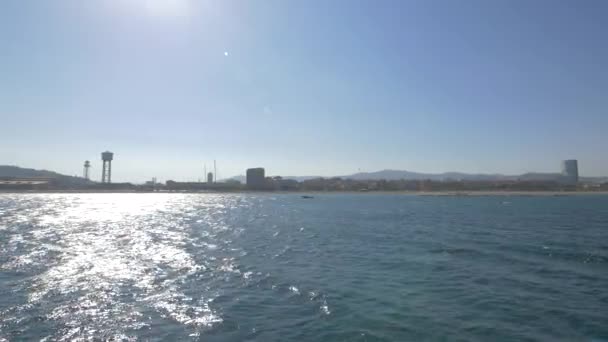 Barcelona Daki Deniz Kıyısında — Stok video
